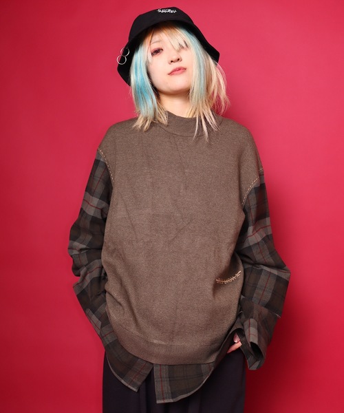 rovtski（ロフトスキー）の「【ビッグシルエット】 SIDDESIGN TOPS/デザイントップス ニットセーター&パーカー（ニット/セーター・レディース・ブラック系その他/グリーン系その他/ブラック系その他2/ブラック系その他3/ブラック系その他4/ブラック系その他5/ブラック系その他6/グリーン系その他2・FREE）」の8枚目の写真