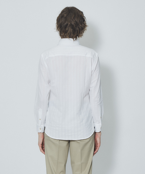 RECENCY OF MINE(リーセンシー オブ マイン)の「【Recency of Mine】サモーラアイレットストライプ無地シャツ(シャツ/ブラウス・メンズ・ダークネイビー/オフホワイト・48/50/44/46)」の13枚目の写真