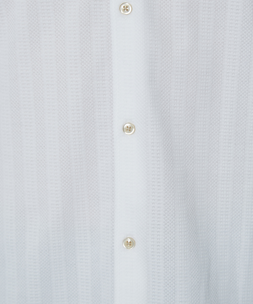 RECENCY OF MINE(リーセンシー オブ マイン)の「【Recency of Mine】サモーラアイレットストライプ無地シャツ(シャツ/ブラウス・メンズ・ダークネイビー/オフホワイト・48/50/44/46)」の8枚目の写真