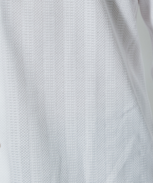 RECENCY OF MINE(リーセンシー オブ マイン)の「【Recency of Mine】サモーラアイレットストライプ無地シャツ(シャツ/ブラウス・メンズ・ダークネイビー/オフホワイト・48/50/44/46)」の7枚目の写真