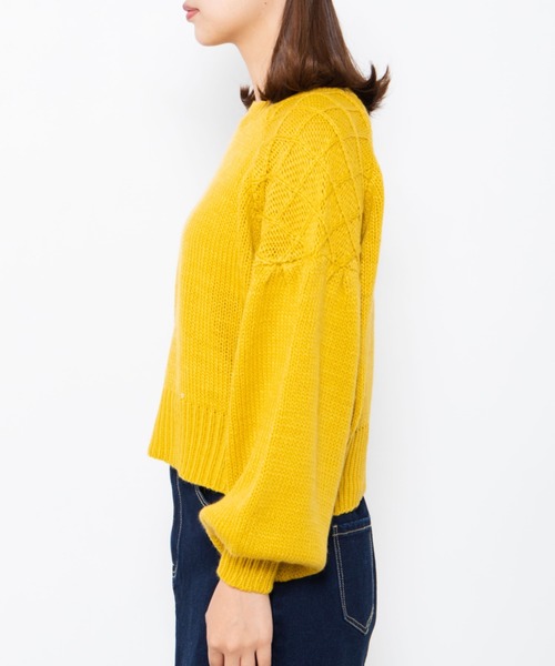 WEGO（ウィゴー）の「WEGO/ボリュームスリーブセーター（ニット/セーター・レディース・ホワイト/イエロー・FREE）」の12枚目の写真