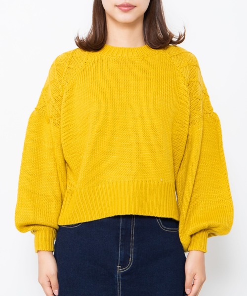 WEGO（ウィゴー）の「WEGO/ボリュームスリーブセーター（ニット/セーター・レディース・ホワイト/イエロー・FREE）」の11枚目の写真