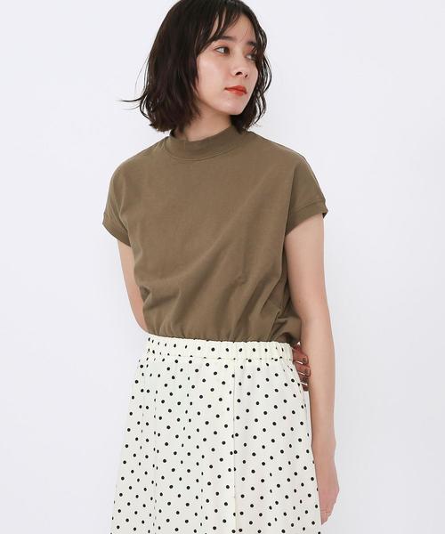 coen（コーエン）の「【復刻・WEB限定カラー】USAコットンハイネックTシャツ#(モックネック)（Tシャツ/カットソー・レディース・パープル/ライトブルー/ライラック/ダークグレー/ベージュ/マスタード/ホワイト/ダークブラウン/ブラック/オリーブ/ピンク/ケリー/コバルトブルー/ブラウン系その他/イエロー系その他/ホワイト系その他4/ホワイト系その他3/ホワイト系その他2/ホワイト系その他・FREE）」の11枚目の写真