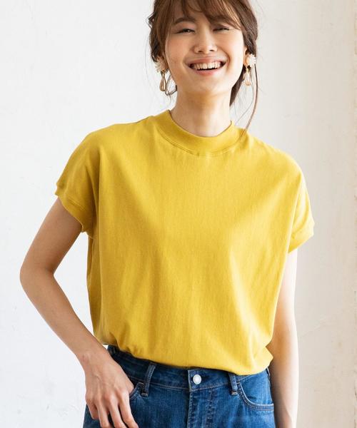 coen（コーエン）の「【復刻・WEB限定カラー】USAコットンハイネックTシャツ#(モックネック)（Tシャツ/カットソー・レディース・パープル/ライトブルー/ライラック/ダークグレー/ベージュ/マスタード/ホワイト/ダークブラウン/ブラック/オリーブ/ピンク/ケリー/コバルトブルー/ブラウン系その他/イエロー系その他/ホワイト系その他4/ホワイト系その他3/ホワイト系その他2/ホワイト系その他・FREE）」の17枚目の写真