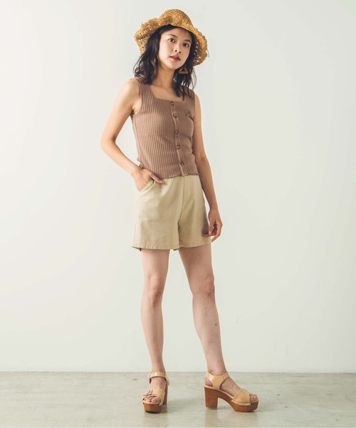 WEGO(ウィゴー)の「WEGO/2wayフロントボタンタンクトップ(タンクトップ・レディース・ホワイト/ブラック/ブラウン/グリーン系その他/サックスブルー・FREE)」の15枚目の写真