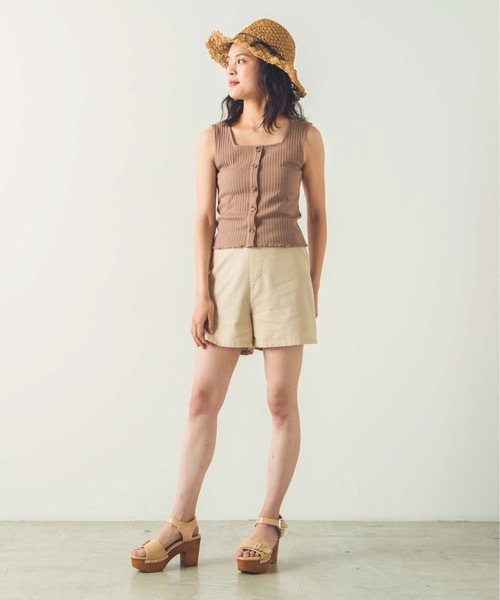 WEGO(ウィゴー)の「WEGO/2wayフロントボタンタンクトップ(タンクトップ・レディース・ホワイト/ブラック/ブラウン/グリーン系その他/サックスブルー・FREE)」の16枚目の写真