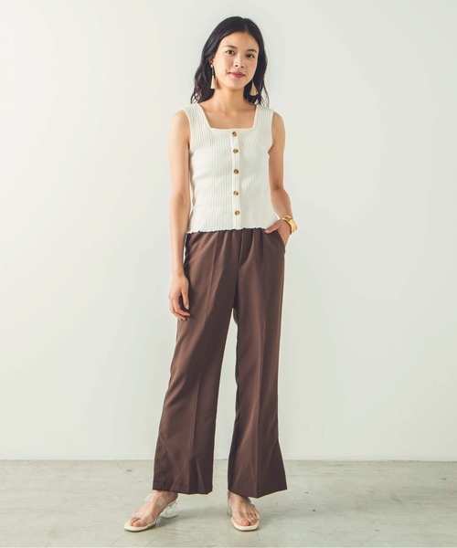 WEGO(ウィゴー)の「WEGO/2wayフロントボタンタンクトップ(タンクトップ・レディース・ホワイト/ブラック/ブラウン/グリーン系その他/サックスブルー・FREE)」の8枚目の写真