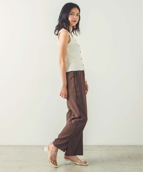 WEGO(ウィゴー)の「WEGO/2wayフロントボタンタンクトップ(タンクトップ・レディース・ホワイト/ブラック/ブラウン/グリーン系その他/サックスブルー・FREE)」の9枚目の写真