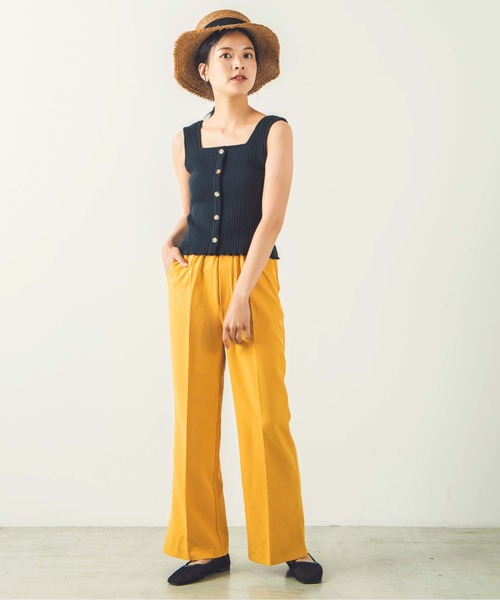 WEGO(ウィゴー)の「WEGO/2wayフロントボタンタンクトップ(タンクトップ・レディース・ホワイト/ブラック/ブラウン/グリーン系その他/サックスブルー・FREE)」の12枚目の写真