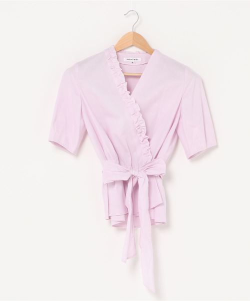 HANAE MORI(ハナエモリ)の「【HANAE MORI】コードレーン シャツ(シャツ/ブラウス・レディース・ターコイズブルー/コーラルピンク・40/38)」の1枚目の写真