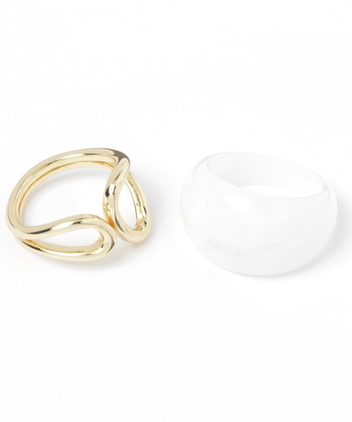 niko and...（ニコアンド）の「マーブルカラー2セットリング（リング・レディース・ホワイト/ブラウン/ピンク・0）」の5枚目の写真