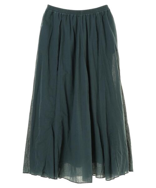 earth music&ecology（アースミュージックアンドエコロジー）の「コットンボイルギャザーフレアスカート ＊（スカート・レディース・ブラック/ベージュ/パープル/ブラウン/オフホワイト/ピンク/グリーン/マスタード・FREE）」の16枚目の写真