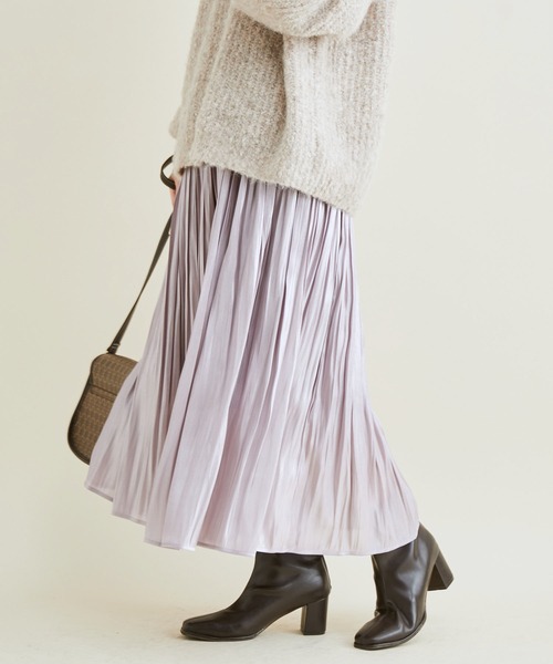 VIS（ビス）の「フェードアウトシャイニースカート（スカート・レディース・カーキ/ピンク/グリーン/キャメル/キナリ/ダークブラウン/サックスブルー/ラベンダー/ブラウン系その他/ライトグリーン・S/M）」の8枚目の写真