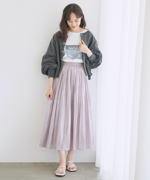 VIS（ビス）の「フェードアウトシャイニースカート（スカート・レディース・カーキ/ピンク/グリーン/キャメル/キナリ/ダークブラウン/サックスブルー/ラベンダー/ブラウン系その他/ライトグリーン・S/M）」の18枚目の写真