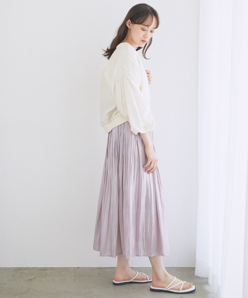VIS（ビス）の「フェードアウトシャイニースカート（スカート・レディース・カーキ/ピンク/グリーン/キャメル/キナリ/ダークブラウン/サックスブルー/ラベンダー/ブラウン系その他/ライトグリーン・S/M）」の19枚目の写真