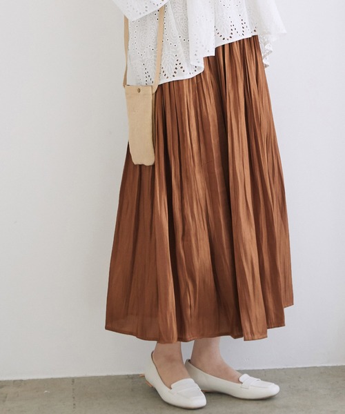 VIS（ビス）の「フェードアウトシャイニースカート（スカート・レディース・カーキ/ピンク/グリーン/キャメル/キナリ/ダークブラウン/サックスブルー/ラベンダー/ブラウン系その他/ライトグリーン・S/M）」の20枚目の写真