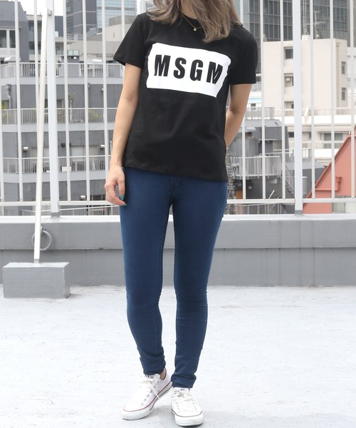 MSGM(エムエスジーエム)の「MSGM/エムエスジーエム PANEL T-SHIRT 半袖Tシャツ ロゴT(Tシャツ/カットソー・レディース・ホワイト/ブラック・XS/S/M)」の5枚目の写真