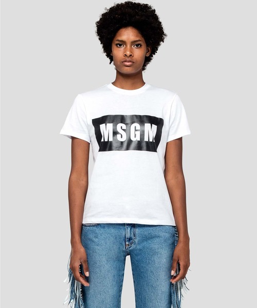 MSGM(エムエスジーエム)の「MSGM/エムエスジーエム PANEL T-SHIRT 半袖Tシャツ ロゴT(Tシャツ/カットソー・レディース・ホワイト/ブラック・XS/S/M)」の12枚目の写真