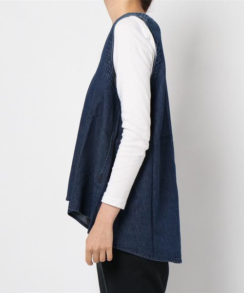 mizuiroind（ミズイロインド）の「デニムVネックベスト（ベスト）」 - WEAR