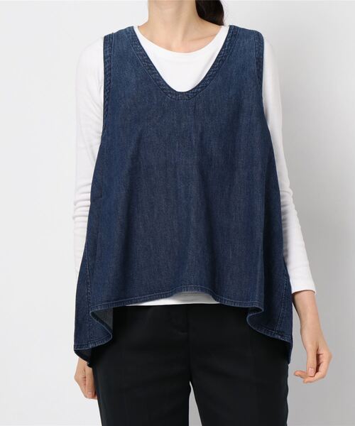 mizuiroind（ミズイロインド）の「デニムVネックベスト（ベスト）」 - WEAR
