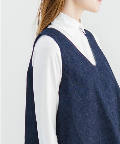 mizuiroind（ミズイロインド）の「デニムVネックベスト（ベスト）」 - WEAR