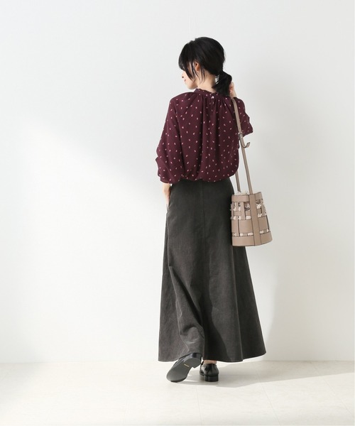 SLOBE IENA(スローブイエナ)の「ランダムドットギャザースリーブブラウス【手洗い可能】◆(シャツ/ブラウス・レディース・ネイビー/ボルドー・FREE)」の3枚目の写真