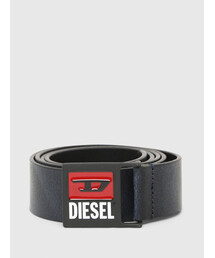DIESEL ロゴ入りバックル ベルト Mサイズ Diesel ロゴプレート レザーベルト | ブラック | FARFETCH JP