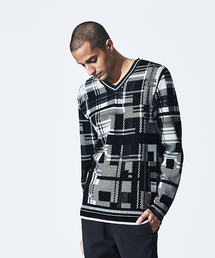 【20AW】ブロークンチェックVネックニット
