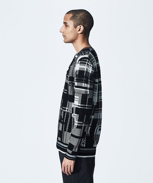 5351 POUR LES HOMMES（ゴーサンゴーイチプールオム）の「【20AW】ブロークンチェックVネックニット（ニット/セーター・メンズ・ブラック/その他/ネイビー・44/46/48/50）」の6枚目の写真