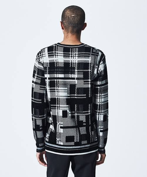 5351 POUR LES HOMMES（ゴーサンゴーイチプールオム）の「【20AW】ブロークンチェックVネックニット（ニット/セーター・メンズ・ブラック/その他/ネイビー・44/46/48/50）」の7枚目の写真