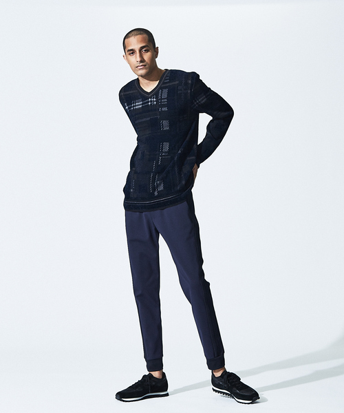 5351 POUR LES HOMMES（ゴーサンゴーイチプールオム）の「【20AW】ブロークンチェックVネックニット（ニット/セーター・メンズ・ブラック/その他/ネイビー・44/46/48/50）」の12枚目の写真