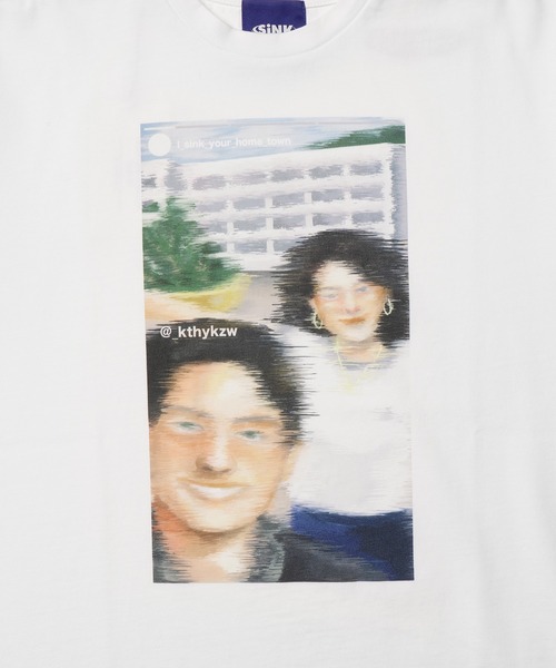 SINK kotohayokozawa(シンク コトハヨコザワ)の「"i_sink_your_hometown" GRAPHIC Tshirt(Tシャツ/カットソー・レディース・ホワイト/ブラック/ブルーグレー・S/M/L)」の7枚目の写真