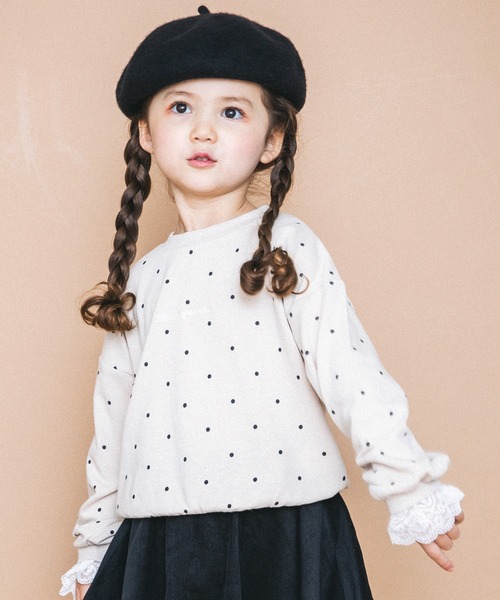 BRANSHES(ブランシェス)の「袖口レーストレーナー(スウェット・キッズ・ライトベージュ/オレンジ/エンジ/パープル・90cm/100cm/110cm/120cm/130cm)」の6枚目の写真