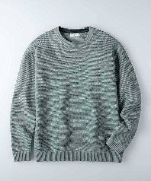 PLUS ONE（プラスワン）の「【PLUS ONE】鹿の子クルーネックニット（ニット/セーター・メンズ・ブルー/ブラック/ダークベージュ/オフホワイト/グリーン/キャメル・L/XL/M/S）」の22枚目の写真