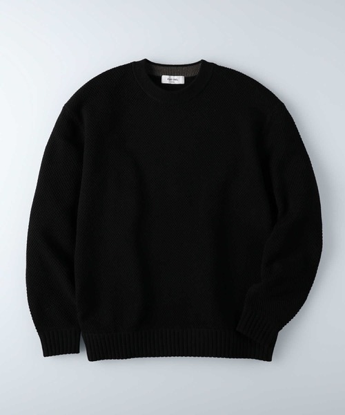 PLUS ONE（プラスワン）の「【PLUS ONE】鹿の子クルーネックニット（ニット/セーター・メンズ・ブルー/ブラック/ダークベージュ/オフホワイト/グリーン/キャメル・L/XL/M/S）」の20枚目の写真