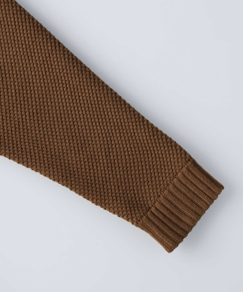 PLUS ONE（プラスワン）の「【PLUS ONE】鹿の子クルーネックニット（ニット/セーター・メンズ・ブルー/ブラック/ダークベージュ/オフホワイト/グリーン/キャメル・L/XL/M/S）」の10枚目の写真