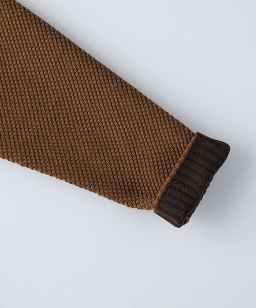 PLUS ONE（プラスワン）の「【PLUS ONE】鹿の子クルーネックニット（ニット/セーター・メンズ・ブルー/ブラック/ダークベージュ/オフホワイト/グリーン/キャメル・L/XL/M/S）」の17枚目の写真