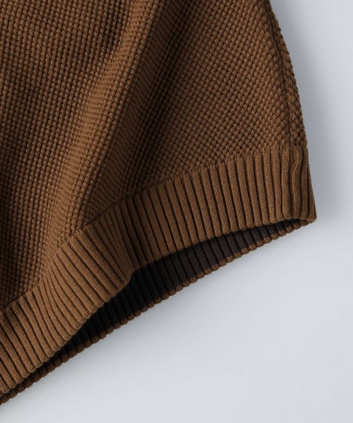 PLUS ONE（プラスワン）の「【PLUS ONE】鹿の子クルーネックニット（ニット/セーター・メンズ・ブルー/ブラック/ダークベージュ/オフホワイト/グリーン/キャメル・L/XL/M/S）」の11枚目の写真