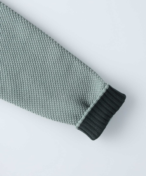 PLUS ONE（プラスワン）の「【PLUS ONE】鹿の子クルーネックニット（ニット/セーター・メンズ・ブルー/ブラック/ダークベージュ/オフホワイト/グリーン/キャメル・L/XL/M/S）」の15枚目の写真