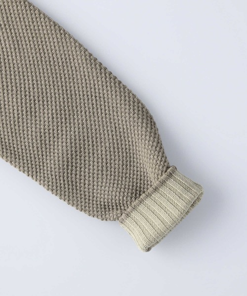 PLUS ONE（プラスワン）の「【PLUS ONE】鹿の子クルーネックニット（ニット/セーター・メンズ・ブルー/ブラック/ダークベージュ/オフホワイト/グリーン/キャメル・L/XL/M/S）」の14枚目の写真