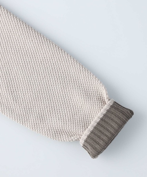 PLUS ONE（プラスワン）の「【PLUS ONE】鹿の子クルーネックニット（ニット/セーター・メンズ・ブルー/ブラック/ダークベージュ/オフホワイト/グリーン/キャメル・L/XL/M/S）」の12枚目の写真