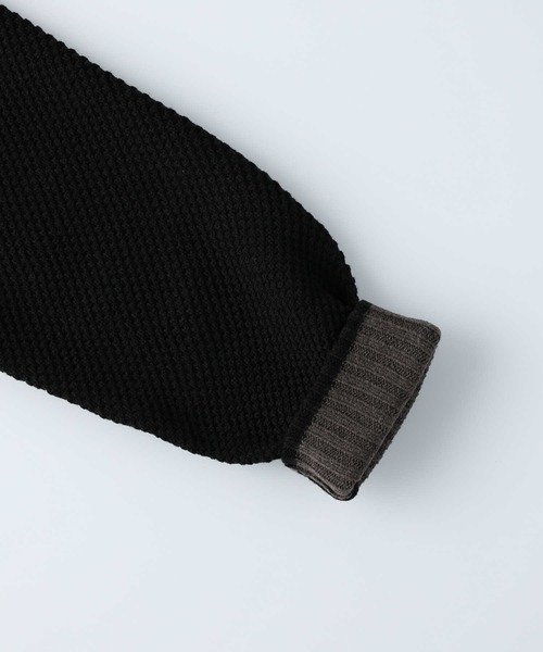 PLUS ONE（プラスワン）の「【PLUS ONE】鹿の子クルーネックニット（ニット/セーター・メンズ・ブルー/ブラック/ダークベージュ/オフホワイト/グリーン/キャメル・L/XL/M/S）」の13枚目の写真