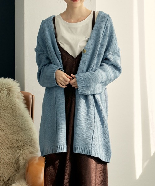 セール Web限定 アウトシームロングカーディガン カーディガン ボレロ Vis ビス のファッション通販 Zozotown