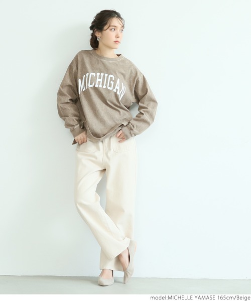 coca(coca)(コカ)の「ピグメントプリントロンT(Tシャツ/カットソー・レディース・チャコールグレー/ベージュ/グリーン・ONE SIZE)」の10枚目の写真