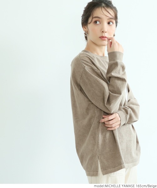 coca(coca)(コカ)の「ピグメントプリントロンT(Tシャツ/カットソー・レディース・チャコールグレー/ベージュ/グリーン・ONE SIZE)」の12枚目の写真