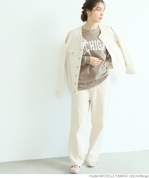 coca(coca)(コカ)の「ピグメントプリントロンT(Tシャツ/カットソー・レディース・チャコールグレー/ベージュ/グリーン・ONE SIZE)」の15枚目の写真
