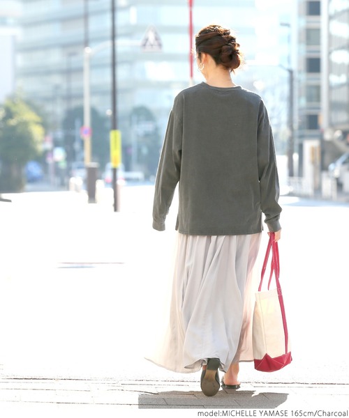 coca(coca)(コカ)の「ピグメントプリントロンT(Tシャツ/カットソー・レディース・チャコールグレー/ベージュ/グリーン・ONE SIZE)」の7枚目の写真