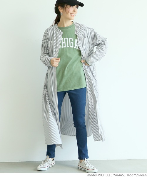 coca(coca)(コカ)の「ピグメントプリントロンT(Tシャツ/カットソー・レディース・チャコールグレー/ベージュ/グリーン・ONE SIZE)」の19枚目の写真