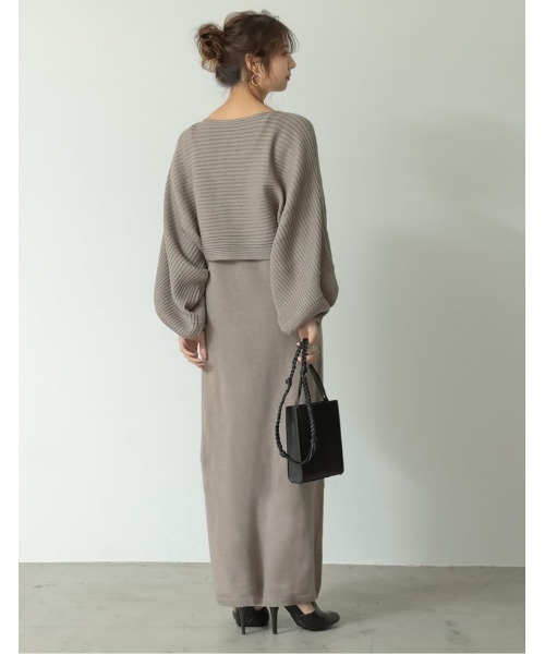 ワンピース ワンピース ドレスショート丈ニットトップス ノースリニットワンピース ワンピース Re Edit リエディ のファッション