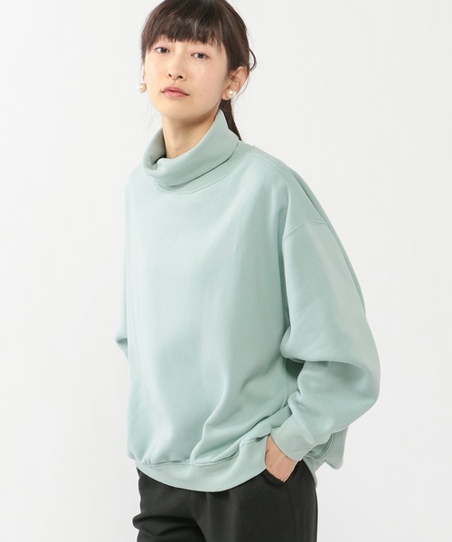Petit Honfleur(プチオンフルール)の「裏起毛ハイネックプルオーバー(Tシャツ/カットソー・レディース・グリーン/モカ/ベージュ/ピンク・M/L)」の3枚目の写真